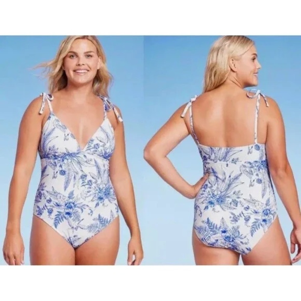 Kona Sol Women's One Piece Swimsuit Shoulder Tie Medium Coverage Medium
